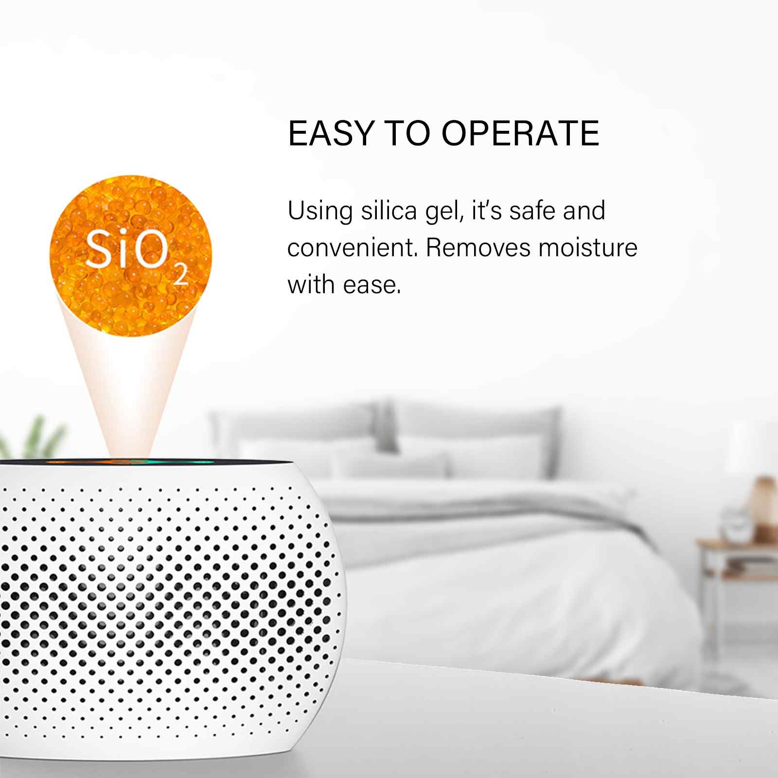 MyGenie Compact Reusable Dehumidifier Moisture Extractor Compact Portable White - Appliances > Aroma Diffusers &