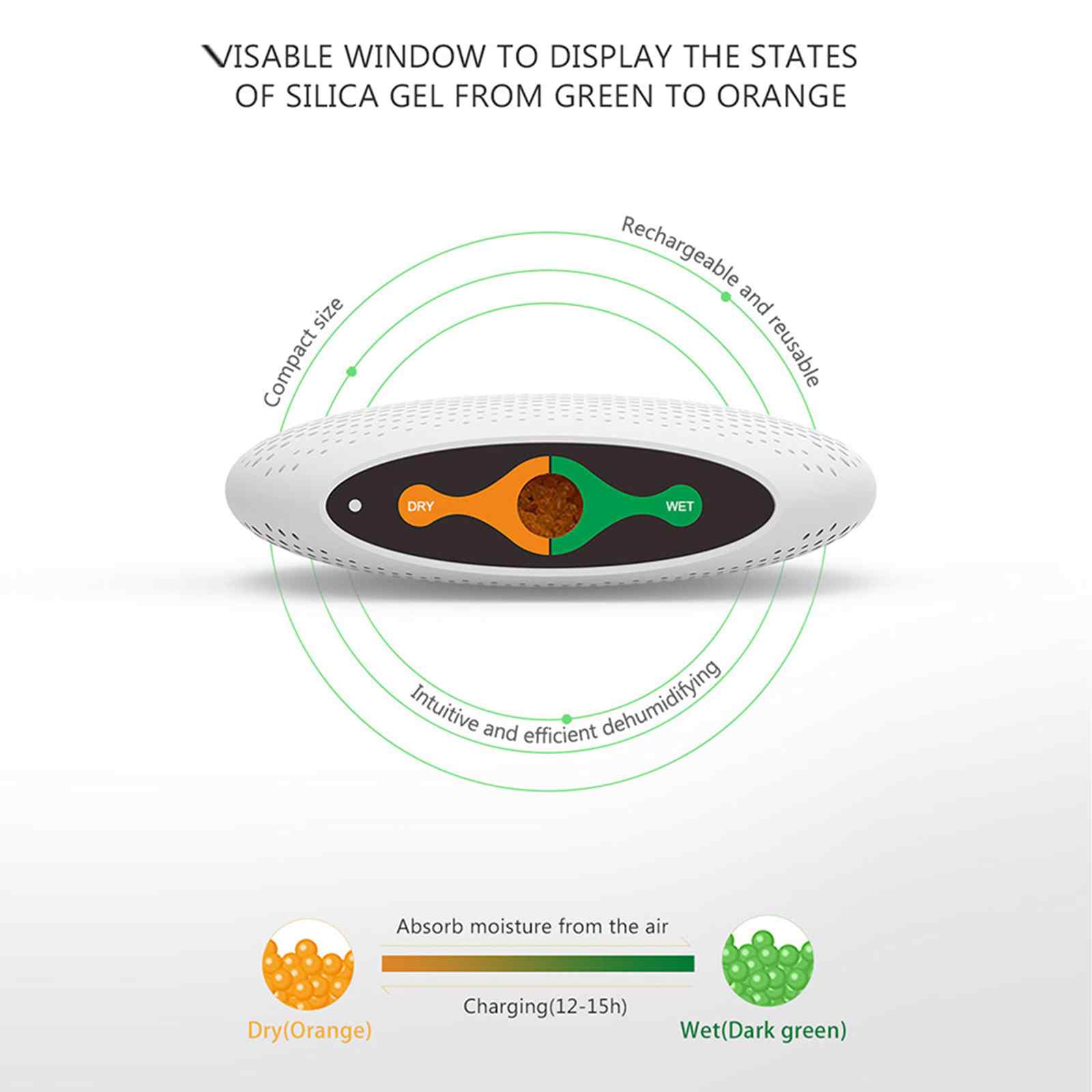 MyGenie Compact Reusable Dehumidifier Moisture Extractor Compact Portable White - Appliances > Aroma Diffusers &