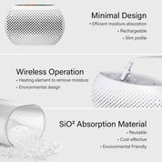 MyGenie Compact Reusable Dehumidifier Moisture Extractor Compact Portable White - Appliances > Aroma Diffusers &