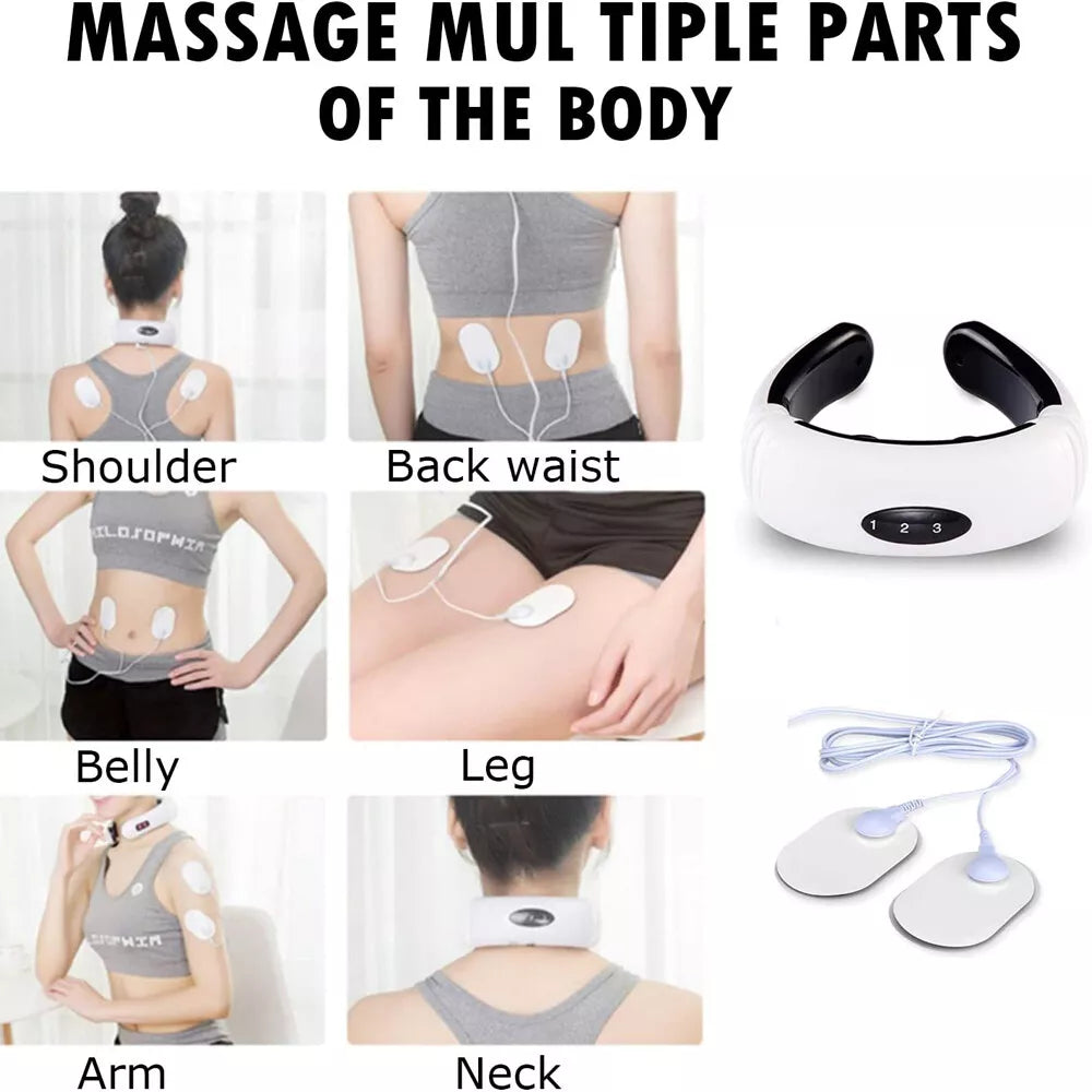 Neck Therapeutic Massager with Pulse Therapy - Intelligent Cervical Massage Device for Pain Relief and Relaxation
