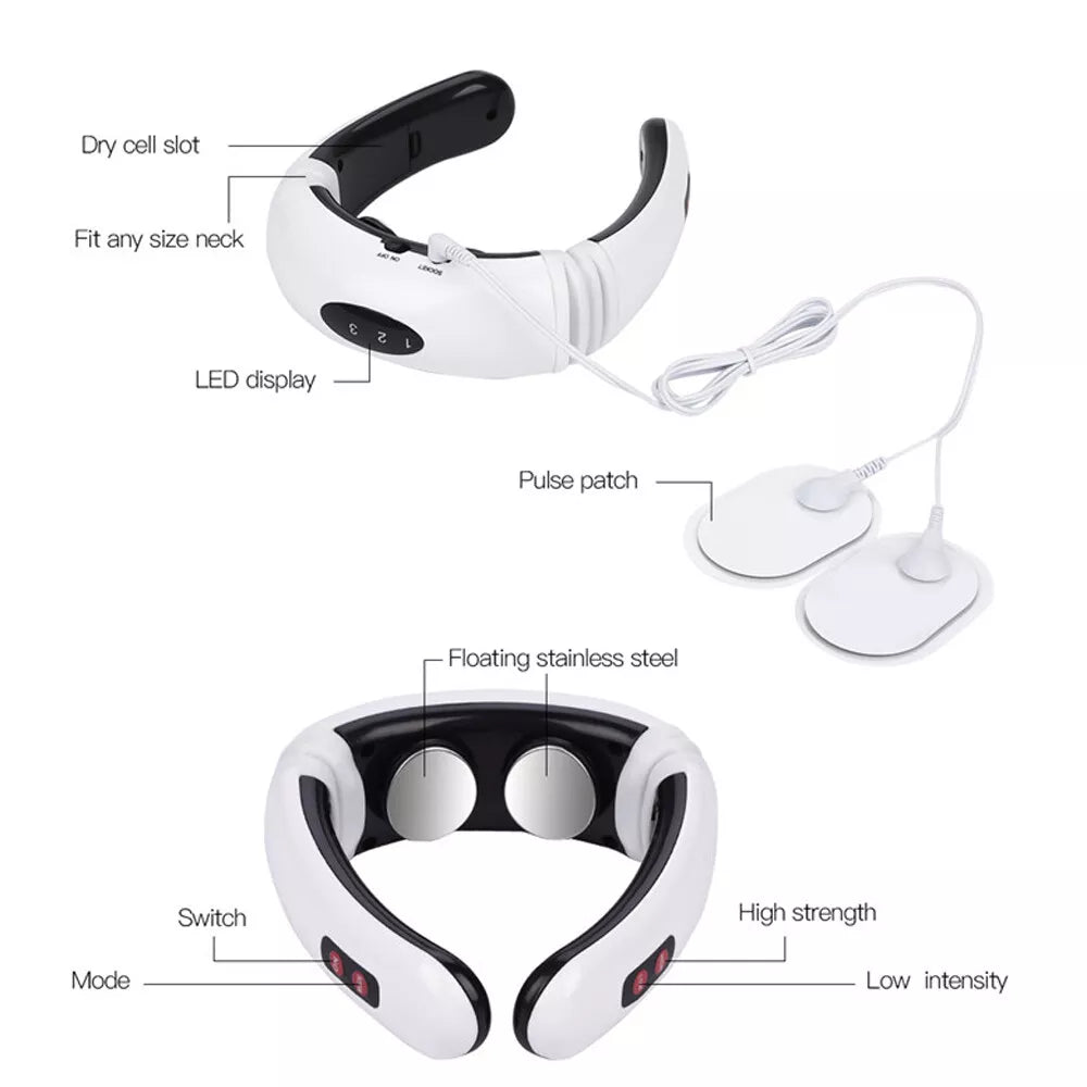 Neck Therapeutic Massager with Pulse Therapy - Intelligent Cervical Massage Device for Pain Relief and Relaxation