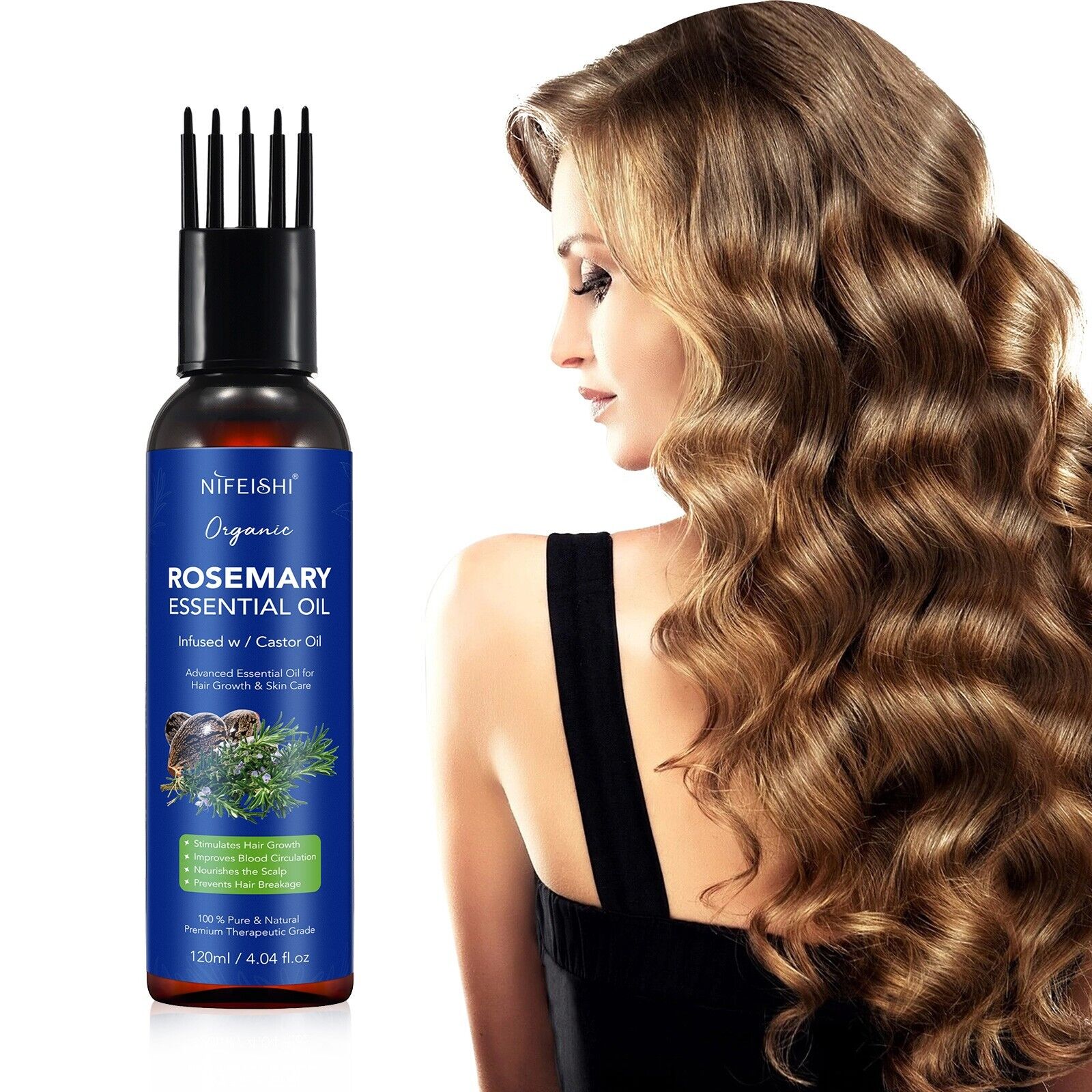 nifeishi organic rosemary essential oil 120 ml - Health & Beauty > Hair Care > Hair Styling Products