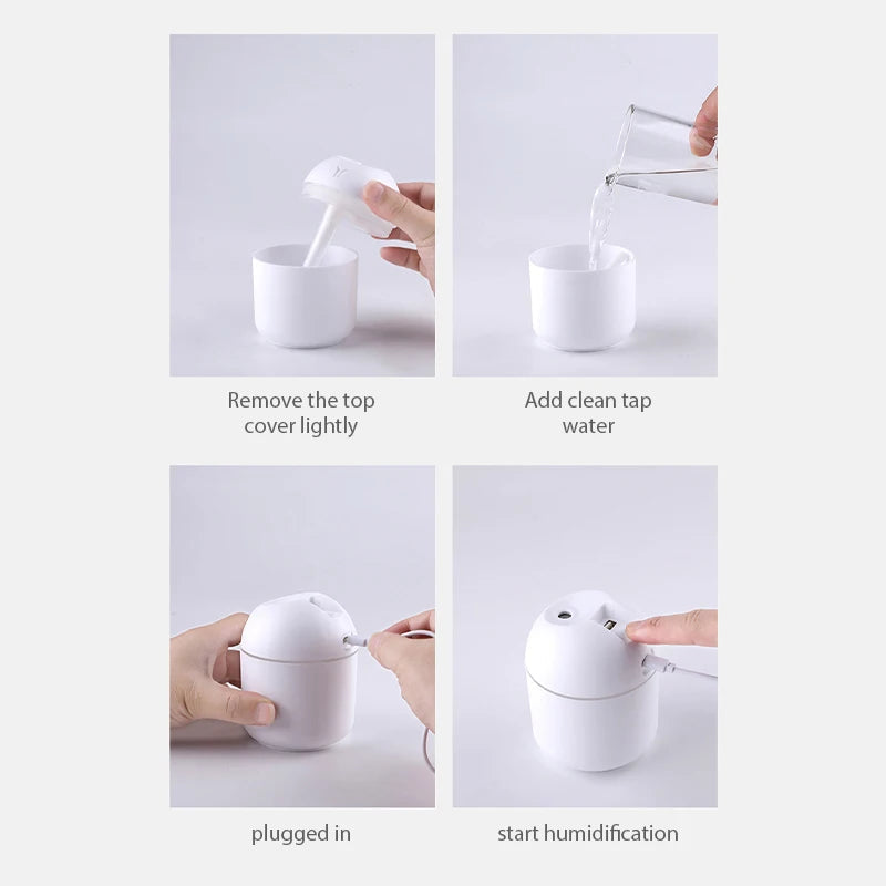 NNEOBA 250ML Mini Aroma Oil Premium Diffuser & Humidifier with LED Night Lamp