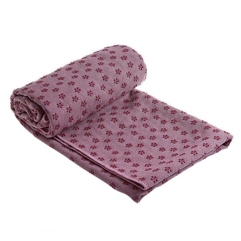 Non Slip Premium Yoga Towel Mat Microfiber Fitness Gym Exercise Blanket with Carry Bag - Green