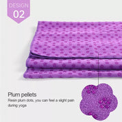 Non Slip Premium Yoga Towel Mat Microfiber Fitness Gym Exercise Blanket with Carry Bag - Light Purple