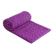 Non Slip Premium Yoga Towel Mat Microfiber Fitness Gym Exercise Blanket with Carry Bag - Light Purple