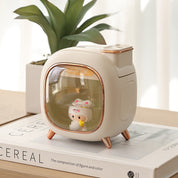 Off White USB Desktop Dual Mist Cute Humidifier with Essential Oil Diffuser 500ml Large Capacity Quiet Aromatherapy