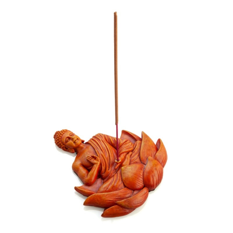 orange Budha incense stick holder