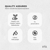 organic acai quality assurance infographic