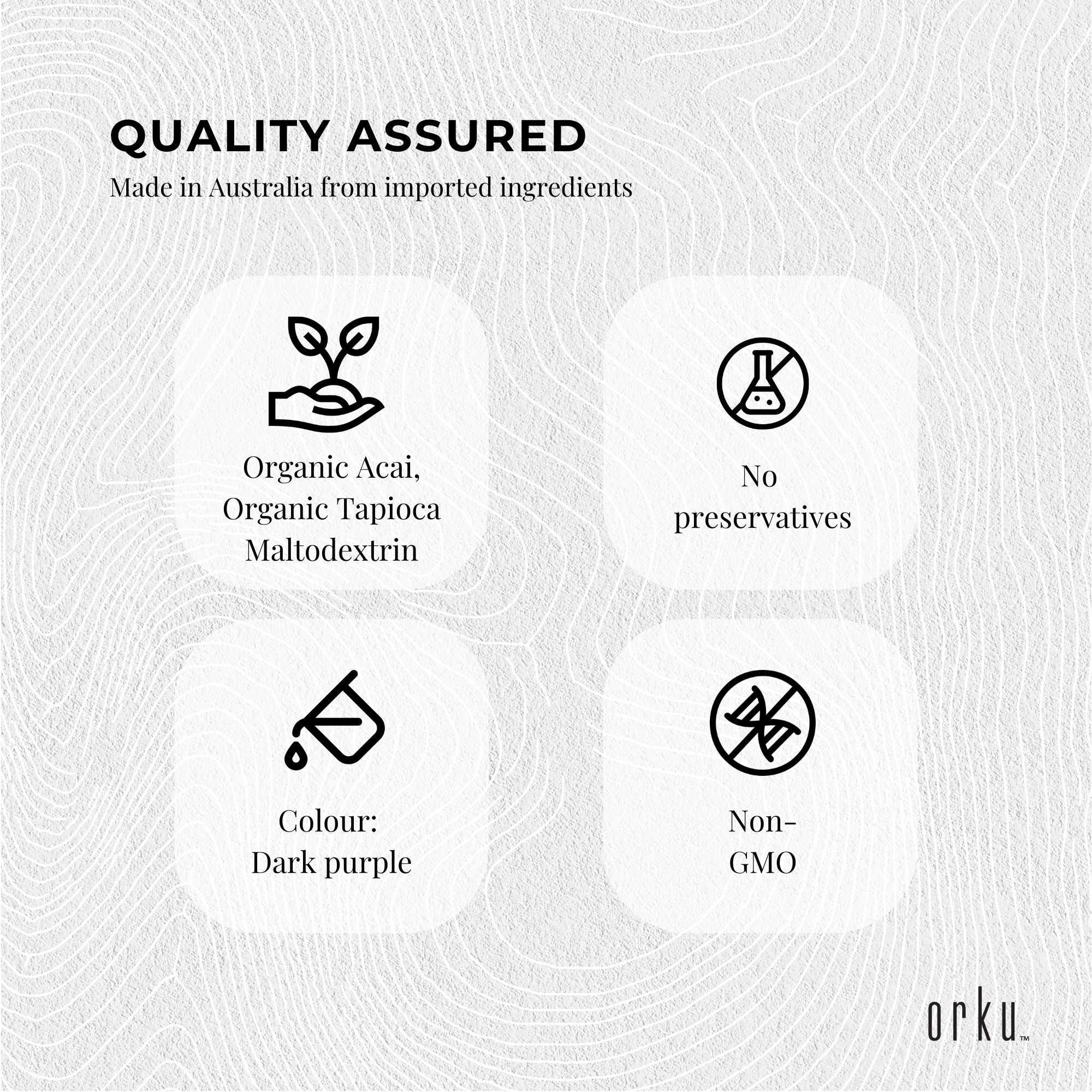 organic acai quality assurance infographic