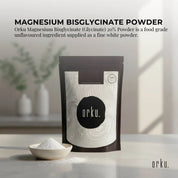 Orku 100g Magnesium Bisglycinate Powder Unflavoured Chelated