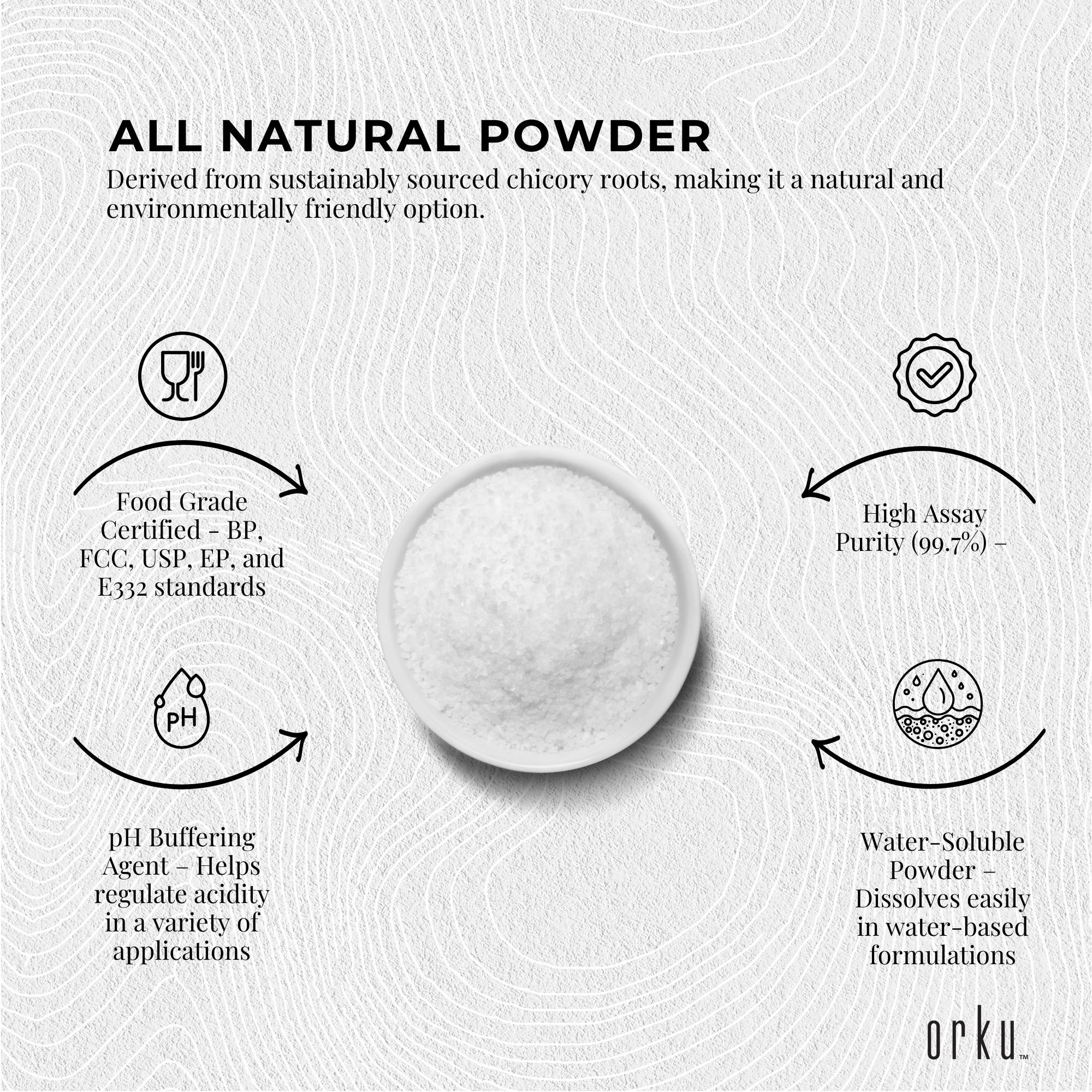 Orku 100g Potassium Citrate Food Grade - Granular BP USP FCC E332 Additive - Health & Beauty > Nutrition & Supplements
