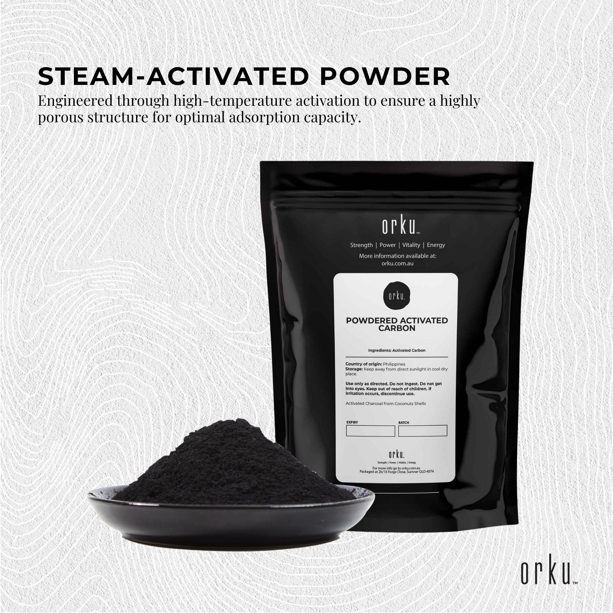 Orku 1Kg Activated Carbon Powder Coconut Charcoal - Water Filtration - Health & Beauty > Personal Care > Oral Care