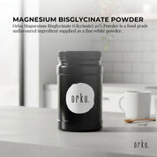Orku 1Kg Magnesium Bisglycinate Powder Unflavoured Chelated - Jar