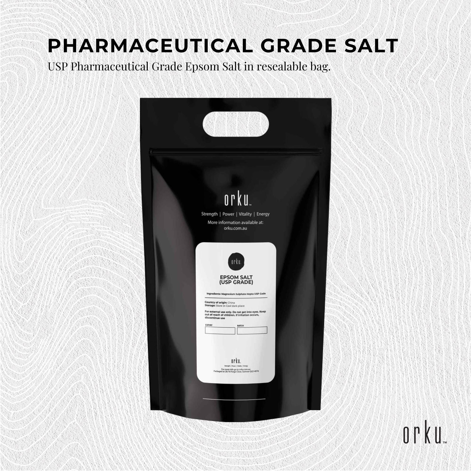 Orku 20Kg Epsom Salt - USP Grade Magnesium Sulfate Body Bath Salts - Health & Beauty > Bath & Body > Bath Additives