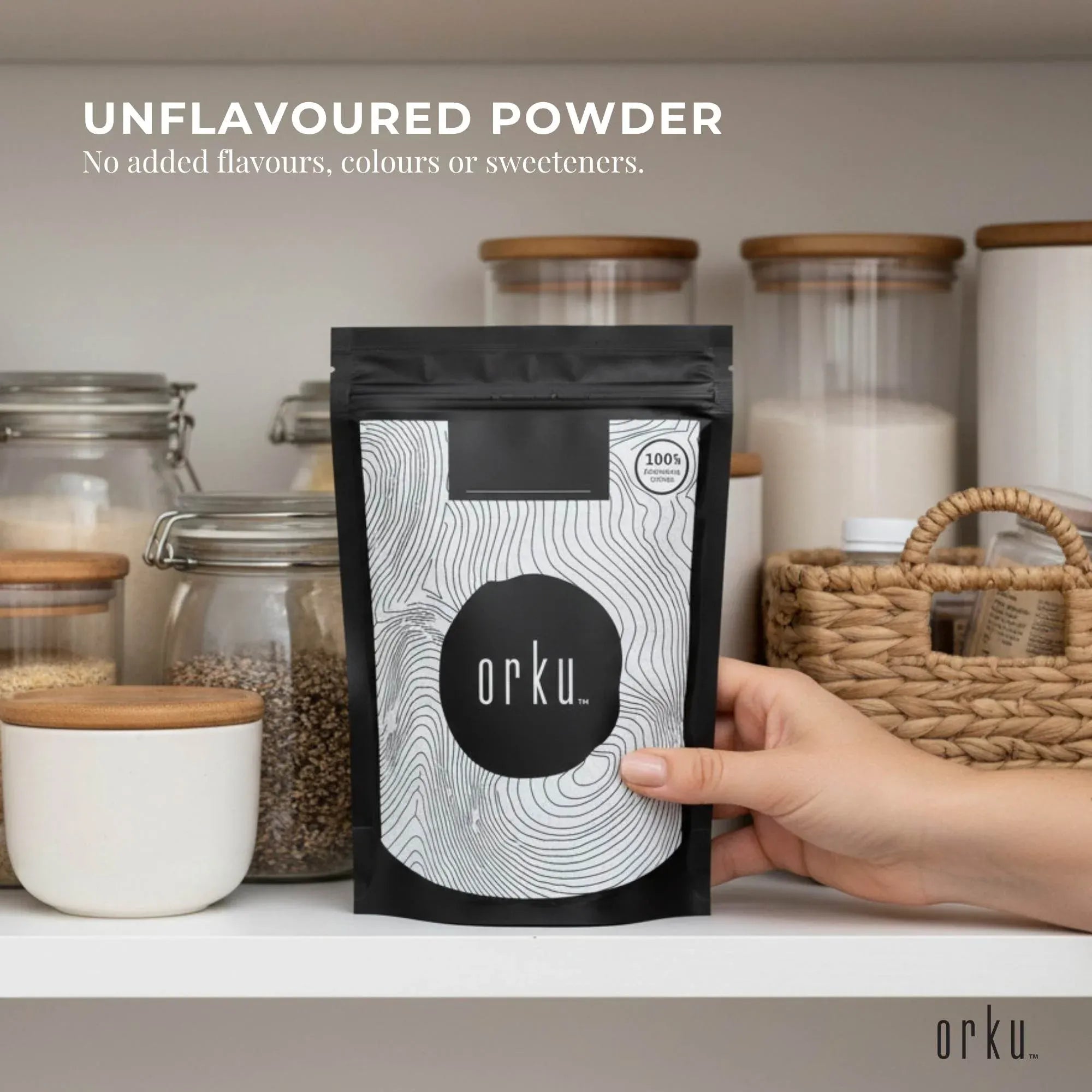 Orku 400g Magnesium Bisglycinate Powder Unflavoured Chelated