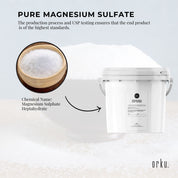 Orku 5kg Epsom Salt Tub- USP Grade Magnesium Sulfate Body Bath Salts - Health & Beauty > Bath & Body > Bath Additives