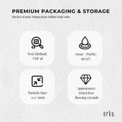 Orku 5kg Epsom Salt Tub- USP Grade Magnesium Sulfate Body Bath Salts - Health & Beauty > Bath & Body > Bath Additives