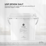 Orku 5kg Epsom Salt Tub- USP Grade Magnesium Sulfate Body Bath Salts - Health & Beauty > Bath & Body > Bath Additives