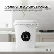 Orku 800g Magnesium Bisglycinate Powder Unflavoured Chelated - Tub