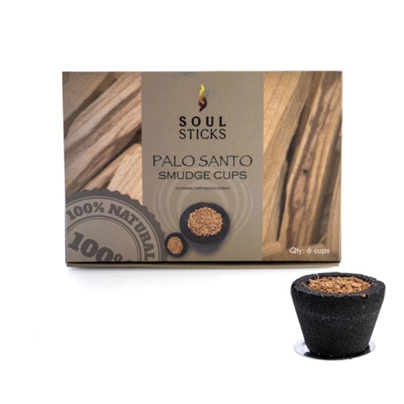 Palo Santo Resin Incense Smudge Cup 6 Pack from Soul Sticks for cleansing rituals