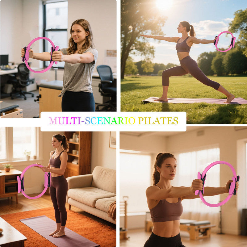 Pilates Ring Kit – Pilates 14" Magic Circle, 9" Mini Exercise Ball for Inner Thighs, Arms & Core Toning – Home Pilates Fitness Ring Workout Set for Women Beginner Starter kit