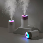 Pink 300ml USB Air Ultrasonic Wellness Humidifier - Quiet Mini Ultrasonic Wellness Humidifier for Bedroom, Office, Car