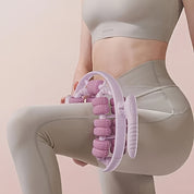 Pink 3D Water-Drop & 26-Wheel Premium Yoga Massage Roller: Deep Muscle Relaxation and Body Shaping in One Portable Tool