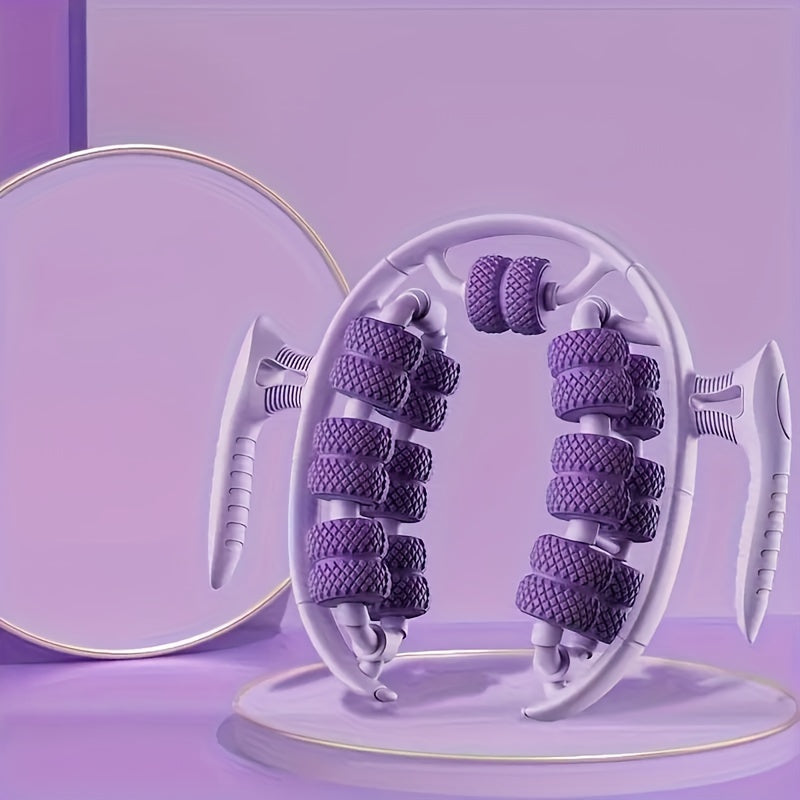 Pink 3D Water-Drop & 26-Wheel Premium Yoga Massage Roller: Deep Muscle Relaxation and Body Shaping in One Portable Tool