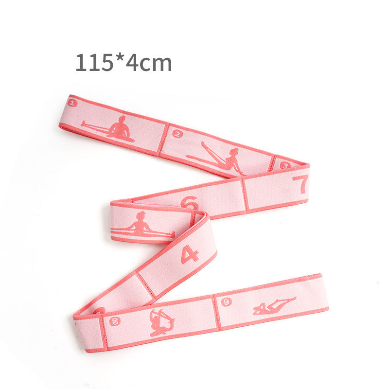 Pink 9-Loop Premium Yoga Stretch Strap - Numbered Band for Flexibility and Physical Therapy