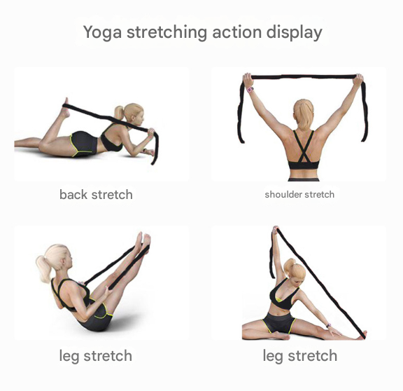 Pink 9-Loop Yoga Stretch Strap - Numbered Band for Flexibility and Physical Therapy