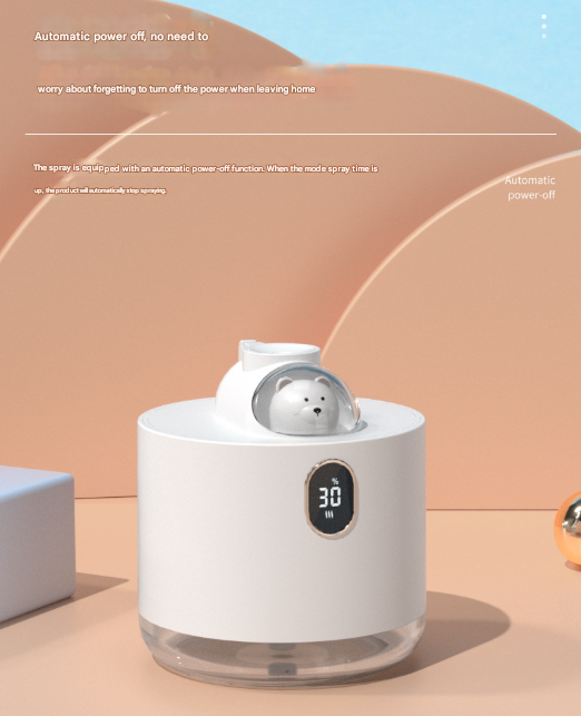 Pink Adorable Space Capsule Ultrasonic Wellness Humidifier - Portable USB Cool Mist Maker with LED Display & Ambient Night Light