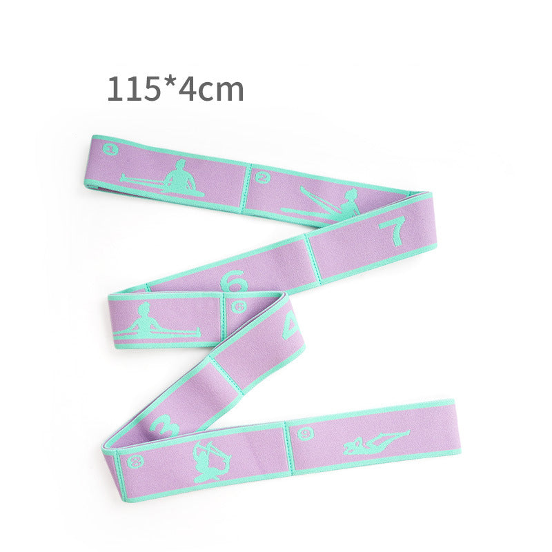 Pink and Blue 9-Loop Premium Yoga Stretch Strap - Numbered Band for Flexibility and Physical Therapy