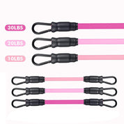 Pink Black Snap Resistance Bands Set with Ankle Straps for Glute Kickbacks & Leg Workouts (10-30lbs)