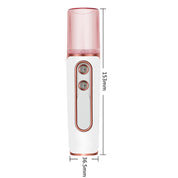 Pink Dual Nozzle Nano Facial Mister - USB Rechargeable Hydrating Spray