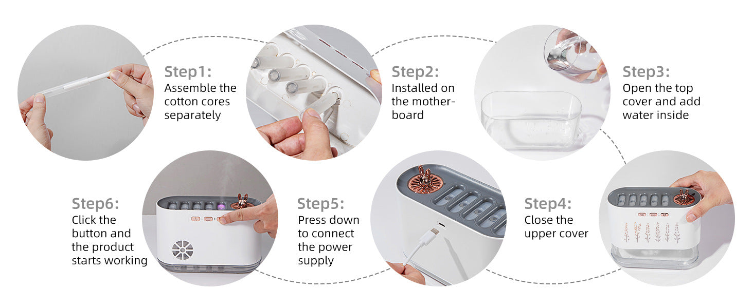 Pink Dynamic Color Changing Humidifier - Sound Control & Auto Shut-Of