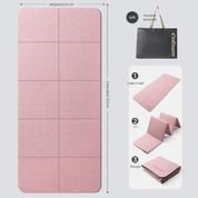 Pink Foldable Yoga Mat - Portable Thick Non-Slip Fitness Exercise Mat for Home Gym and Travel