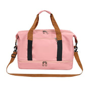 Pink Large Capacity Travel Duffel Bag for Women with Yoga Mat Holder and Shoe Compartment Water Resistant Weekend Bag Ideal for Local Gym and Travel Use