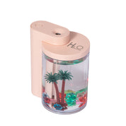 Pink Mini USB Micro Landscape Ultrasonic Wellness Humidifier - 260ml Cool Mist Maker with LED Light