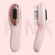 Pink Rechargeable Electric Scalp Massager with Red & Blue Light Therapy - Hair Oil & Serum Applicator Comb(Not