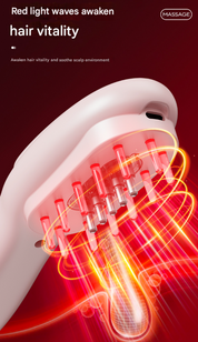 Pink Rechargeable Electric Scalp Massager with Red & Blue Light Therapy - Hair Oil & Serum Applicator Comb(Not
