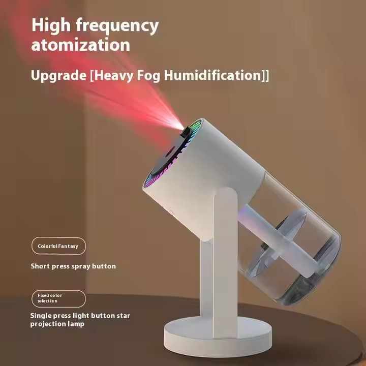 Pink Starry Night Projector Ultrasonic Wellness Humidifier - Night Light with Romantic Mist Effect