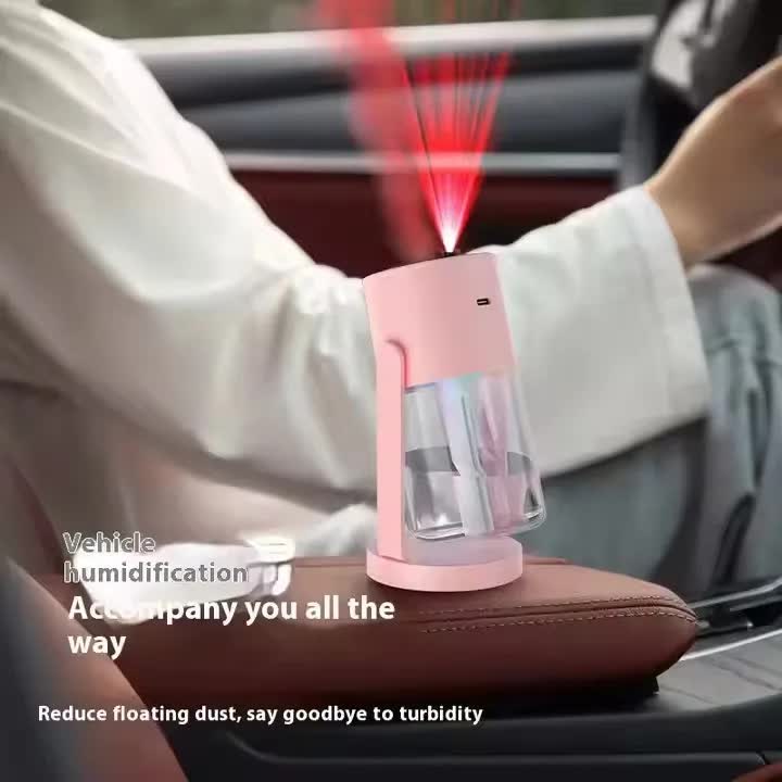 Pink Starry Night Projector Ultrasonic Wellness Humidifier - Night Light with Romantic Mist Effect
