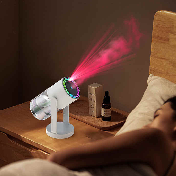 Pink Starry Sky Projection Humidifier - USB Ultrasonic Car and Home Air Humidifier, Mist Premium Diffuser for Hydration