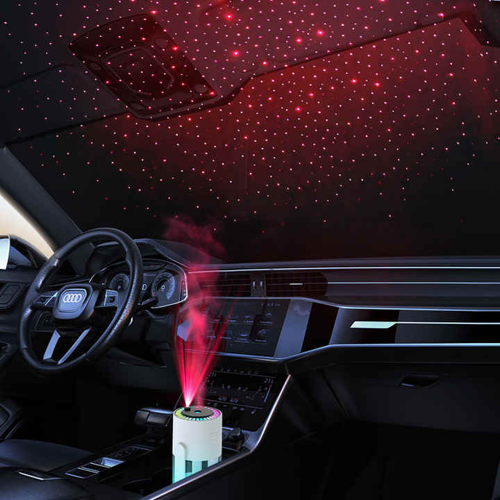 Pink Starry Sky Projection Humidifier - USB Ultrasonic Car and Home Air Humidifier, Mist Premium Diffuser for Hydration
