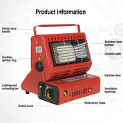 Portable Camping Gas Heater Outdoor Heating Stove Gas Baking Hunting Warmer AU RED