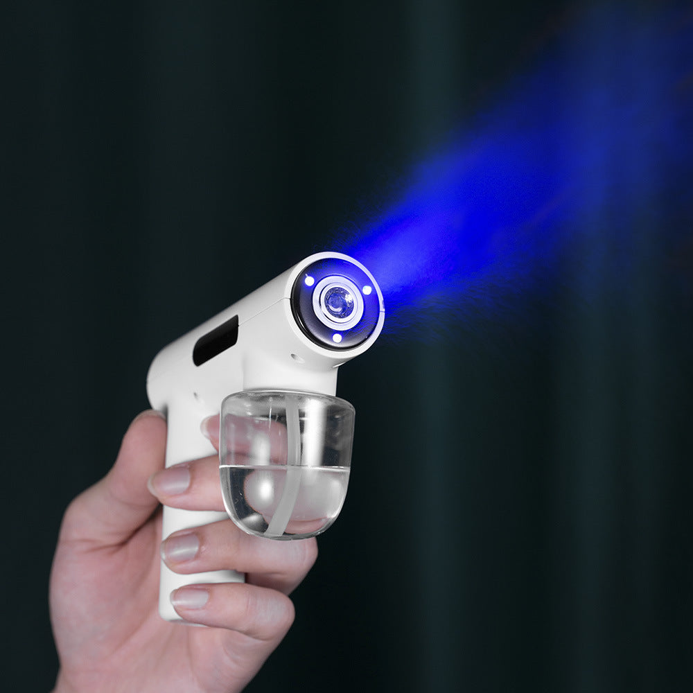 Portable Electric Ultrasonic Wellness Humidifier Spray Gun - Blue Light Sanitizer - 50ml