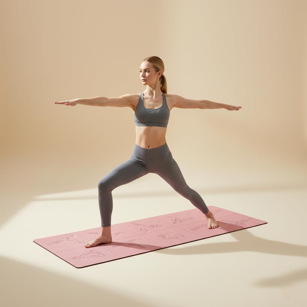 Portable Foldable Premium Yoga Mat - Dual-Sided Non-Slip TPE Exercise Mat for Yoga, Pilates, Kids Nap & Travel (Black) | Other Colors Available in Store