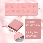 Portable Foldable Yoga Mat – Dual-Sided Non-Slip TPE Exercise Mat for Yoga, Pilates, Kids Nap & Travel (Pink) | Other Colors Available in Store