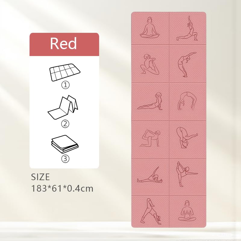 Portable Foldable Yoga Mat – Dual-Sided Non-Slip TPE Exercise Mat for Yoga, Pilates, Kids Nap & Travel (Green) | Other Colors Available in Store